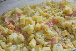 Recept elkészítése Sonkás-sajtos sült karfiol, lépés 3